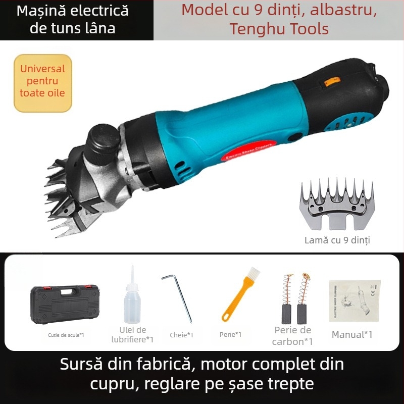 T002 Mașină electrică de tuns lână, putere mare, viteză variabilă