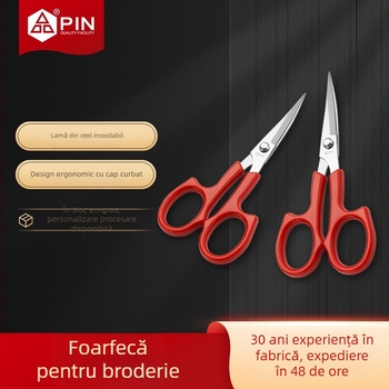 Foarfece de broderie cross-stitch, oțel inoxidabil, lamă dreaptă, model PIN-1553