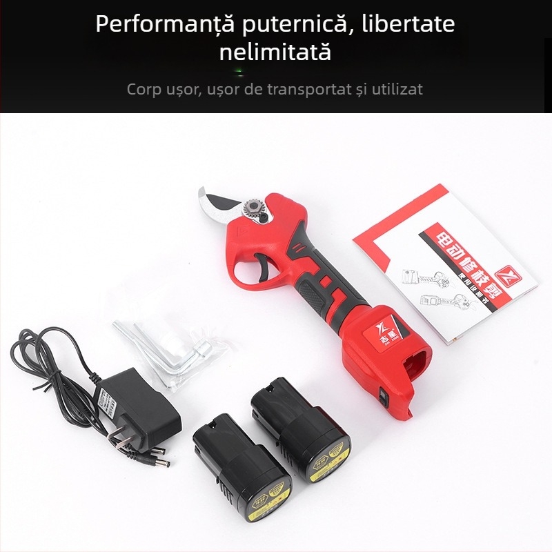 Foarfece electrice de tăiat pentru pomi fructiferi, cu baterie litiu reîncărcabilă