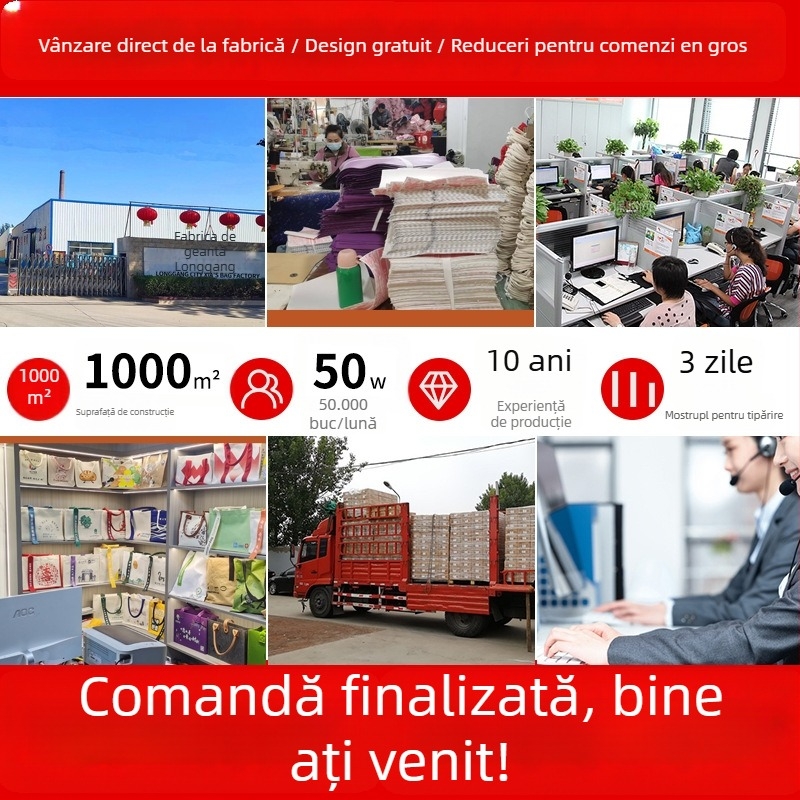 Geantă Tote din pânză și iută, logo imprimat UV, design personalizabil