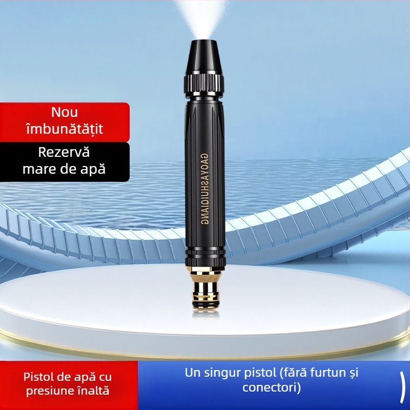 Pistol cu apă cu presiune înaltă pentru spălarea mașinii și udarea plantelor, corp din plastic, cuplaj din aliaj de aluminiu, mâner drept, modelul 3987