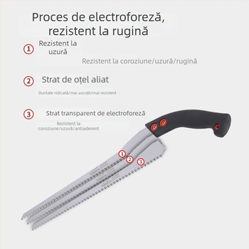 Ferăstrău de grădină pentru tăierea pomilor fructiferi, lucrări în lemn, lamă din oțel SK5, design Phoenix Tail