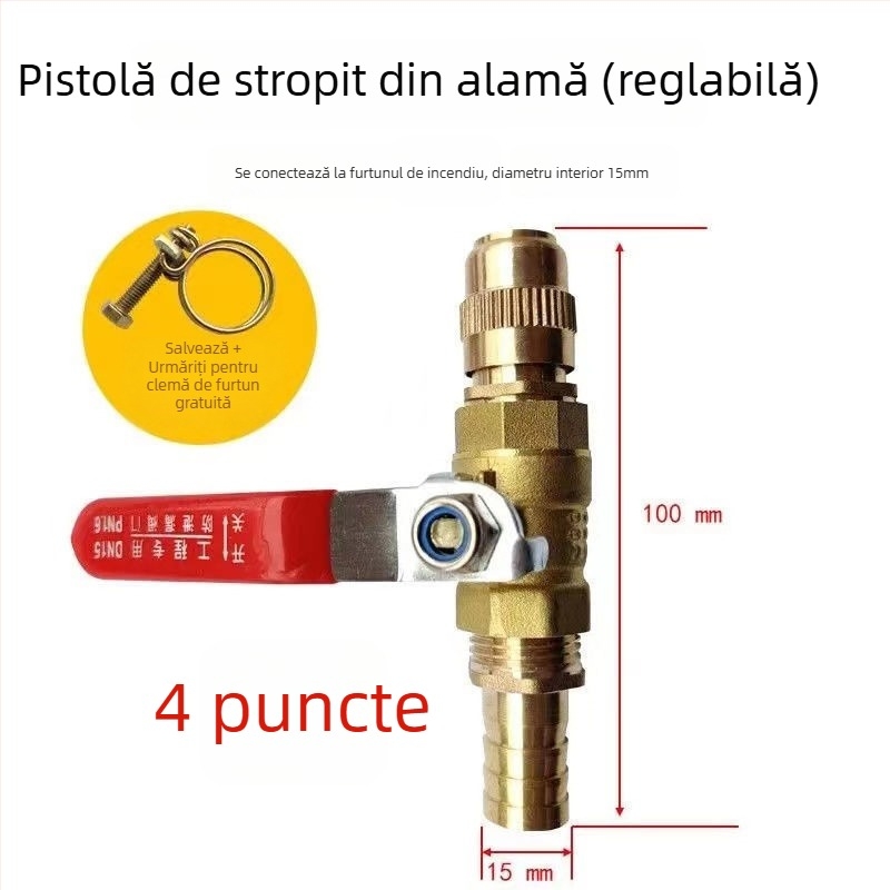 Pistol cu apă de înaltă presiune pentru curățarea adăposturilor de porci și fermelor — corp din cupru, multifuncțional pentru spălarea porcilor și a autovehiculelor