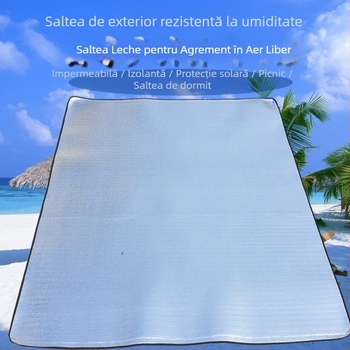 Saltea de camping cu folie de aluminiu, cu două fețe — rezistentă la umezeală, ultraușoară, impermeabilă, caldă, pentru situații de urgență