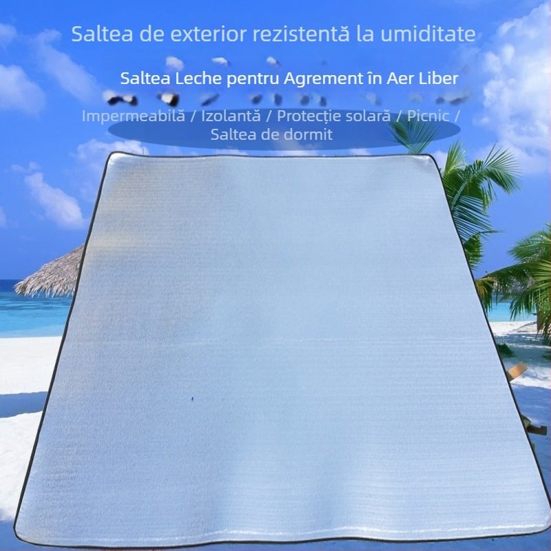 Saltea de camping cu folie de aluminiu, cu două fețe — rezistentă la umezeală, ultraușoară, impermeabilă, caldă, pentru situații de urgență