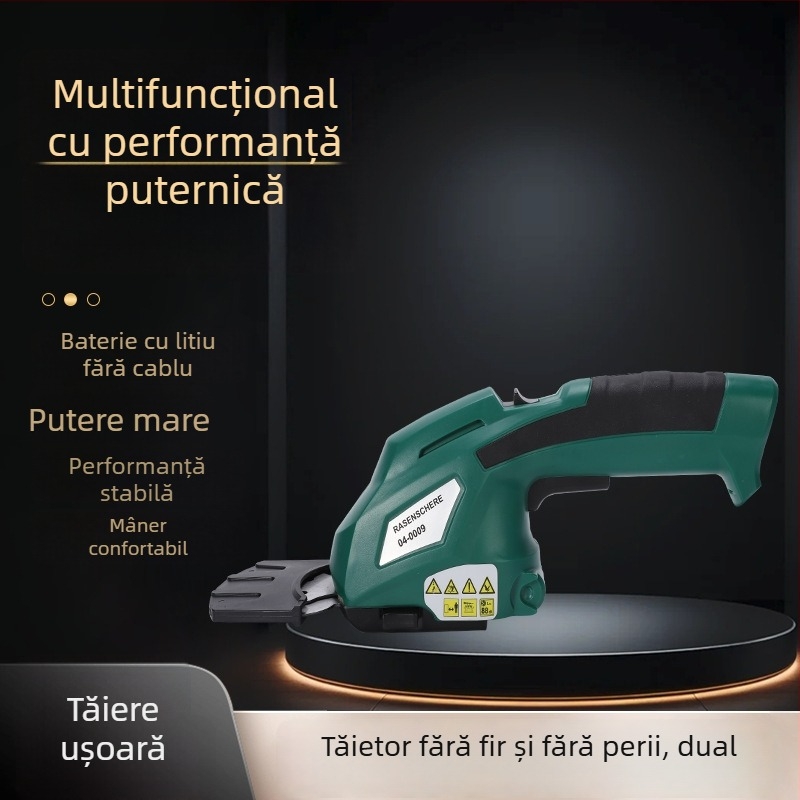 Foarfece electrice de tuns iarbă, fără fir, cu lamă detașabilă, pentru grădină