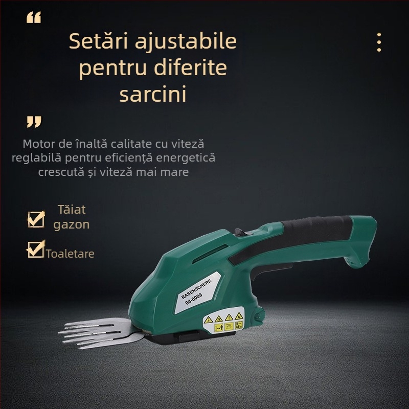 Foarfece electrice de tuns iarbă, fără fir, cu lamă detașabilă, pentru grădină