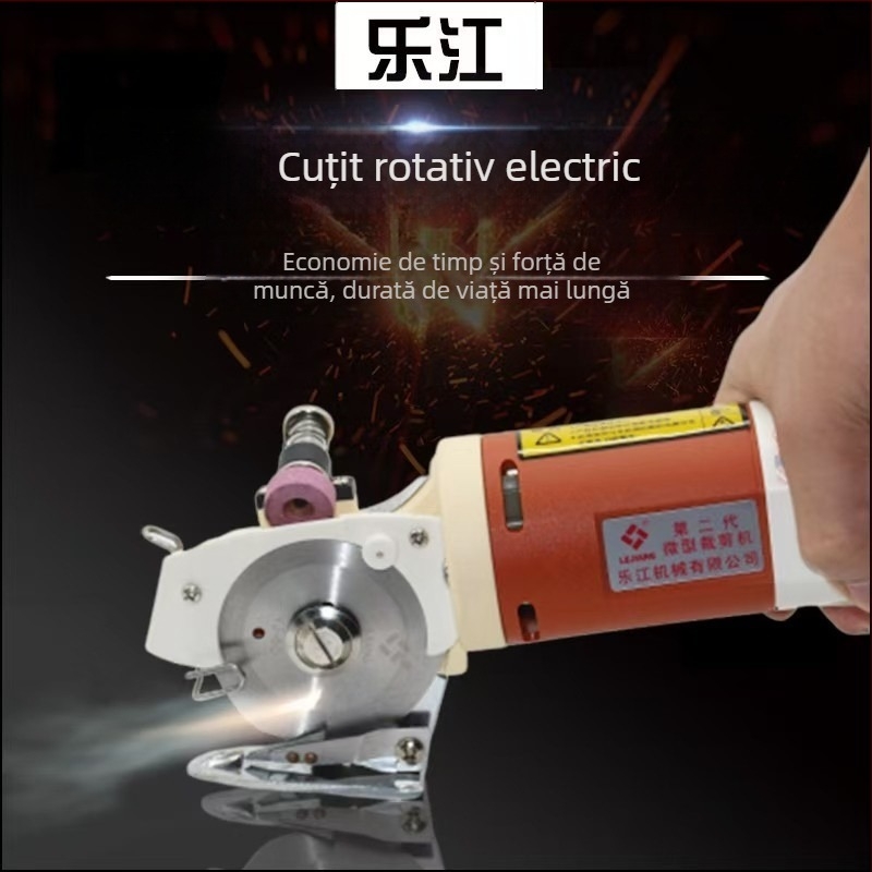 Lejiang YJ-65 Foarfece electrice – tăietor portabil cu lamă circulară pentru țesături, 220V, potrivit pentru fabrici de îmbrăcăminte, textile și piele
