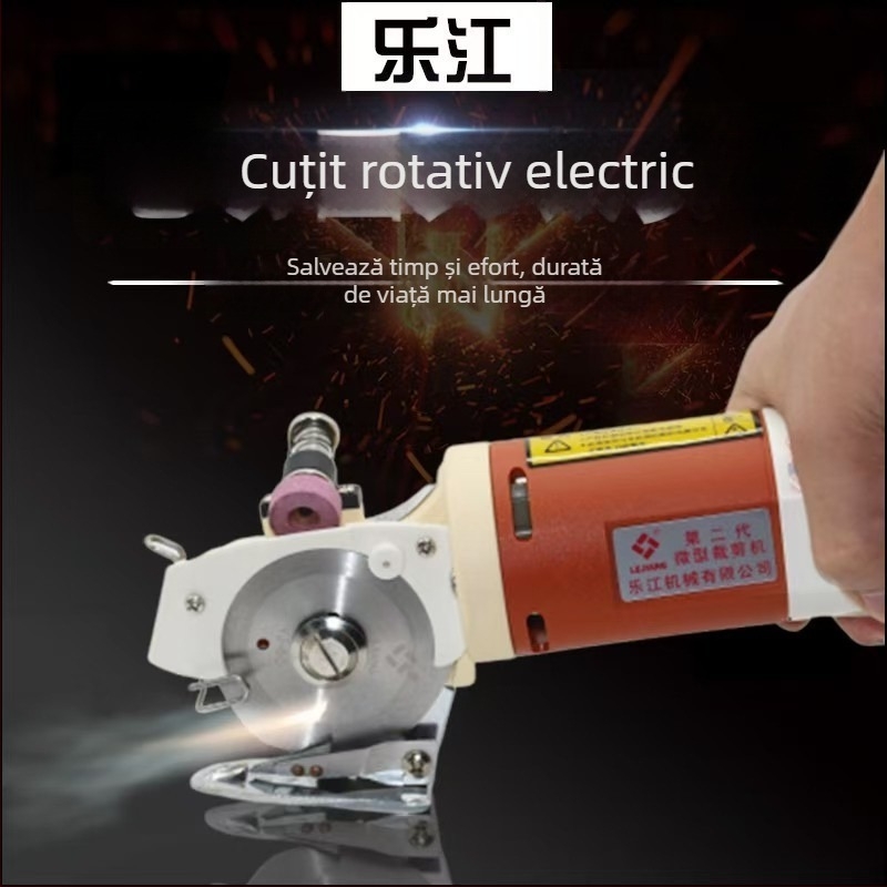 Lejiang YJ-65 Foarfece electrice – tăietor portabil cu lamă circulară pentru țesături, 220V, potrivit pentru fabrici de îmbrăcăminte, textile și piele