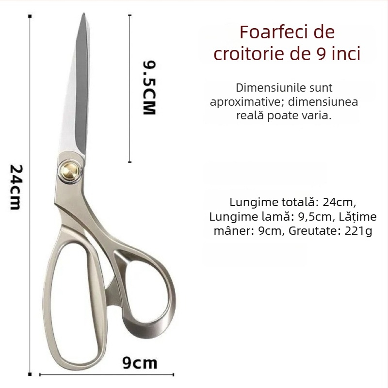 Foarfece croitor din aliaj, pentru tăierea țesăturilor și cusut, oțel inoxidabil, multifuncționale pentru țesături, piele și hârtie