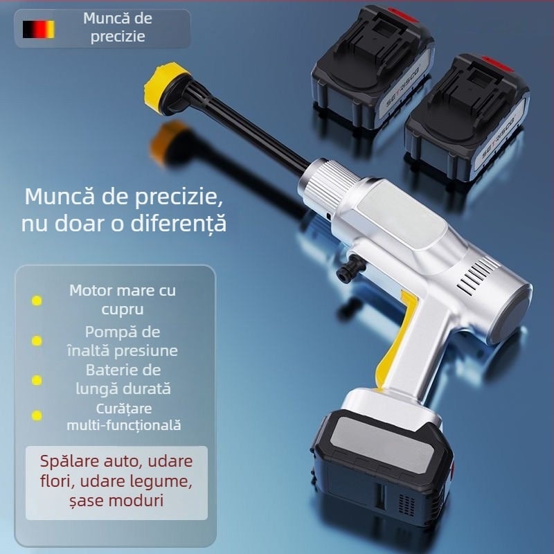 Pistol de apă portabil, reîncărcabil, cu presiune înaltă – kit pentru spălarea mașinii, irigarea fermei și a grădinii