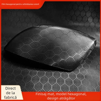 Film hexagonal pentru coloana centrală a interiorului auto — PVC, rezistent la temperaturi, rezistent la zgârieturi și uzură, strat protector, compatibil universal