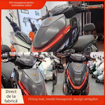 Film hexagonal pentru coloana centrală a interiorului auto — PVC, rezistent la temperaturi, rezistent la zgârieturi și uzură, strat protector, compatibil universal