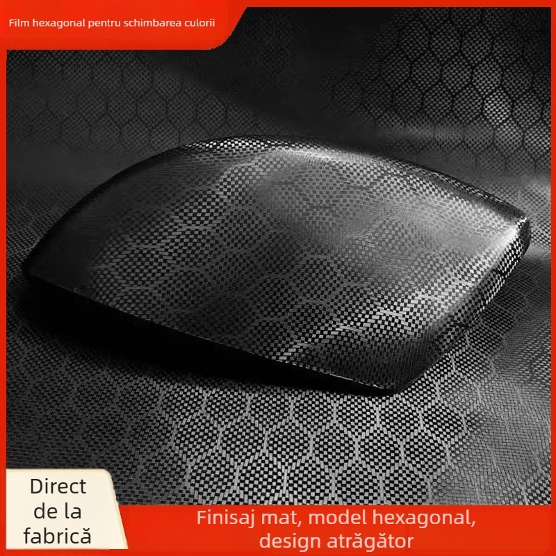 Film hexagonal pentru coloana centrală a interiorului auto — PVC, rezistent la temperaturi, rezistent la zgârieturi și uzură, strat protector, compatibil universal
