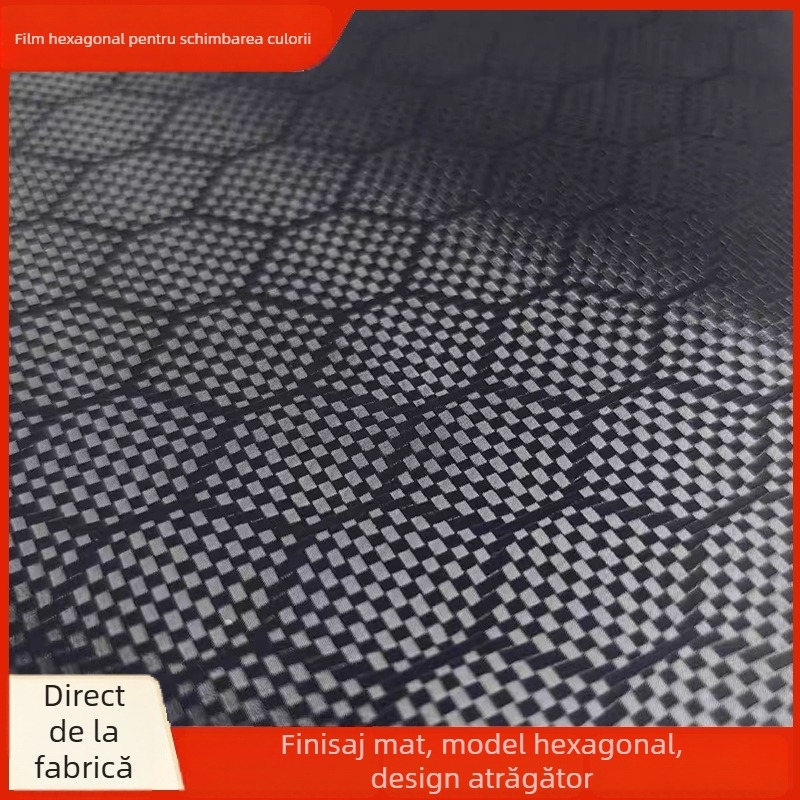 Film hexagonal pentru coloana centrală a interiorului auto — PVC, rezistent la temperaturi, rezistent la zgârieturi și uzură, strat protector, compatibil universal