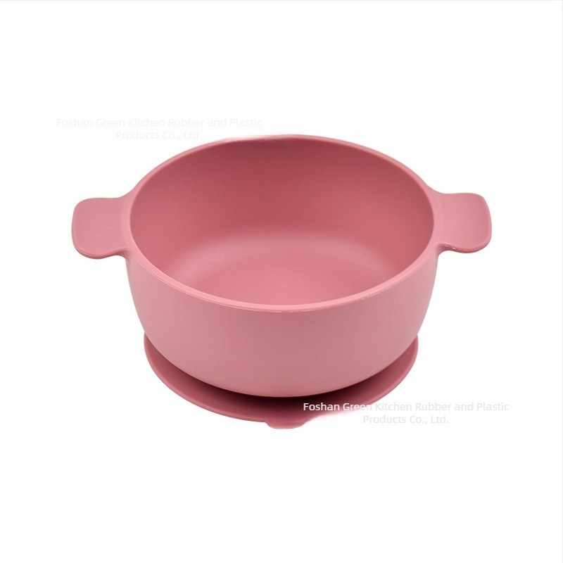 Bol din silicon pentru copii cu ventuză, cu două mânerе, set de 2, silicon alimentar, anti-împrăștare