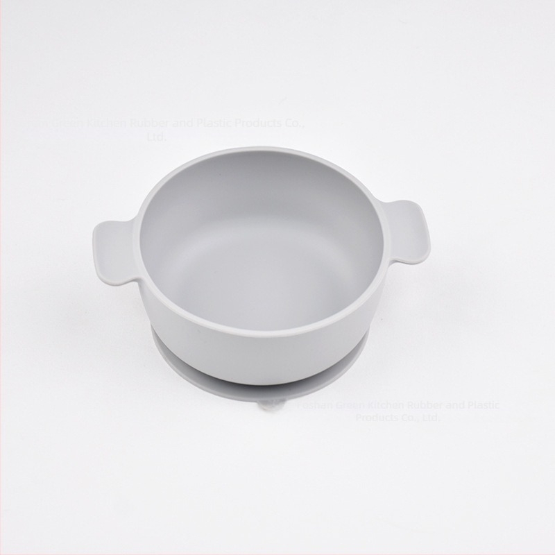 Bol din silicon pentru copii cu ventuză, cu două mânerе, set de 2, silicon alimentar, anti-împrăștare