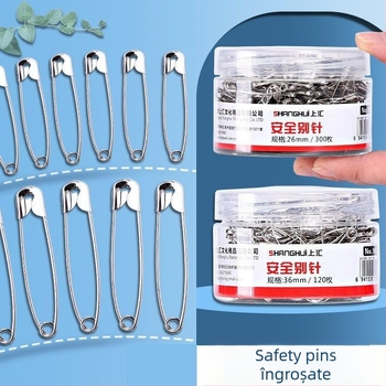 Shanghui ace de siguranță din metal pentru îmbrăcăminte – îngroșate, în stil clasic, clipsuri mari pentru hârtie și ace pentru etichete
