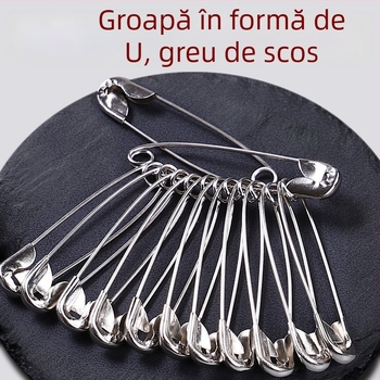 Shanghui ace de siguranță din metal pentru îmbrăcăminte – îngroșate, în stil clasic, clipsuri mari pentru hârtie și ace pentru etichete