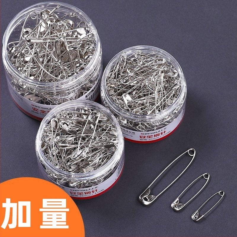 Shanghui ace de siguranță din metal pentru îmbrăcăminte – îngroșate, în stil clasic, clipsuri mari pentru hârtie și ace pentru etichete