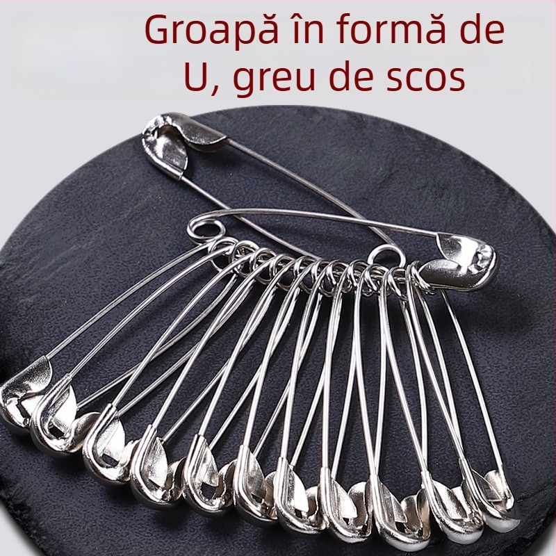 Shanghui ace de siguranță din metal pentru îmbrăcăminte – îngroșate, în stil clasic, clipsuri mari pentru hârtie și ace pentru etichete