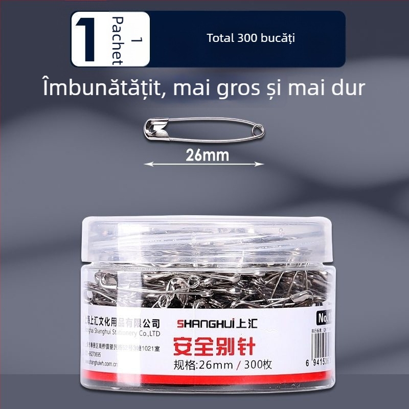 Shanghui ace de siguranță din metal pentru îmbrăcăminte – îngroșate, în stil clasic, clipsuri mari pentru hârtie și ace pentru etichete