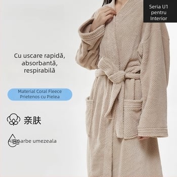 Halat de baie unisex, absorbant, uscare rapidă, prosop de baie purtabil pentru patru sezoane, model 2025