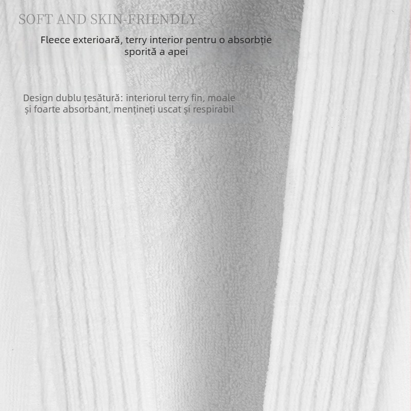 Halat de baie hotelier, bumbac, Cut Velvet, 1200 g, Fire pieptănate, Personalizabil