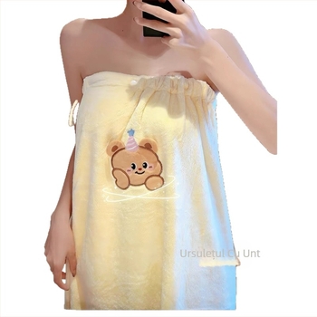 Halat de baie pentru femei din fleece coral, stil halat-fustă, amestec poliester/poliamid 80/20, vară