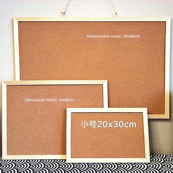 Tablă din plută pentru fotografii pe perete, cu cadru din lemn – Brand Cork, Material lemn, Stil modern minimalist, Pentru casă și birou