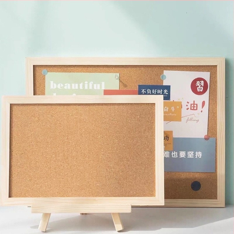 Tablă din plută pentru fotografii pe perete, cu cadru din lemn – Brand Cork, Material lemn, Stil modern minimalist, Pentru casă și birou