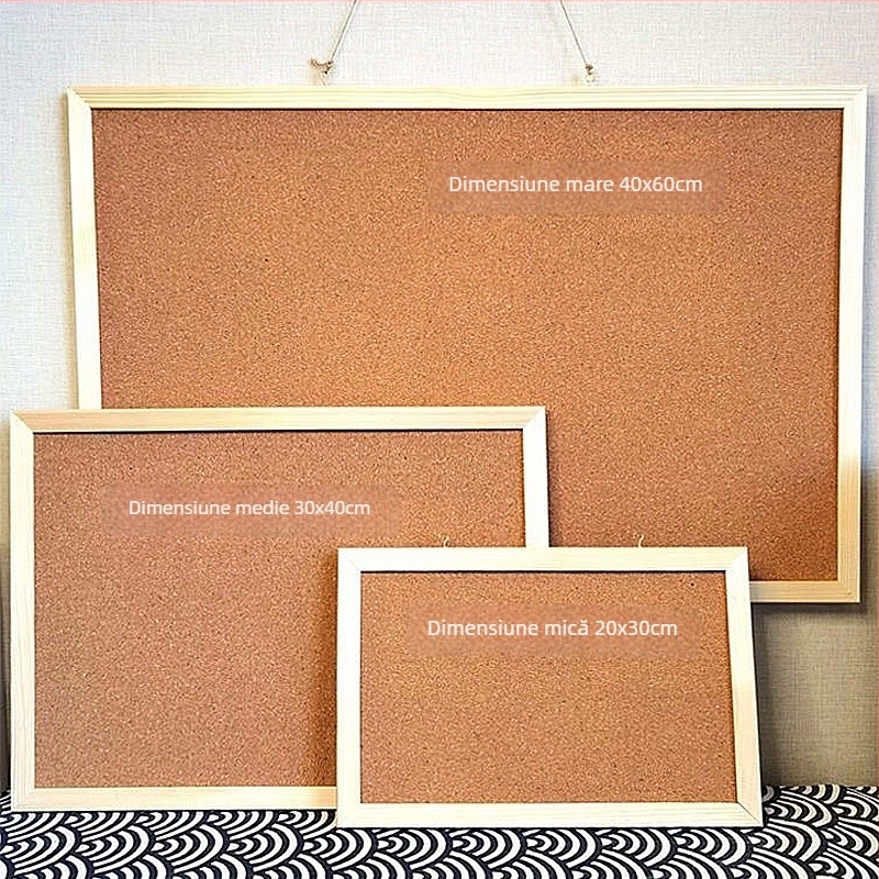 Panou din plută cu față unică pentru fotografii, în ramă din lemn — stil modern minimalist; material: lemn; execuție: altă; marcă Cork