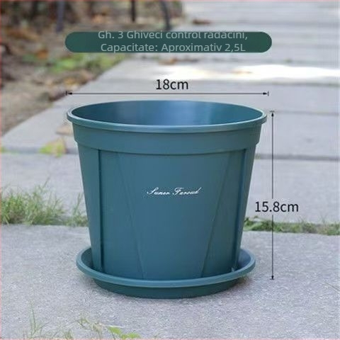 Ghiveci rotund din plastic respirabil, cu controlul rădăcinilor, pentru trandafiri, potrivit pentru birou sau podea