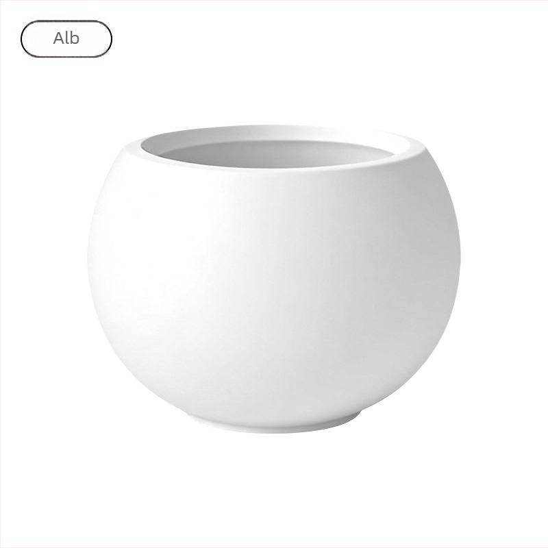 Ghiveci sferic din oxid de magneziu – auto-udare, durabil, suport pentru birou sau podea, interior/exterior