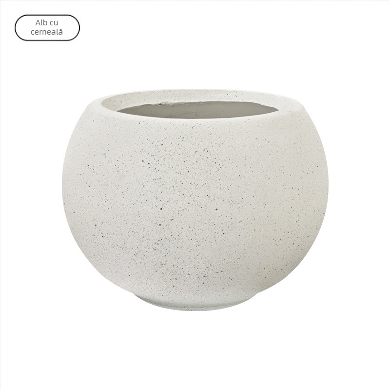 Ghiveci sferic din oxid de magneziu – auto-udare, durabil, suport pentru birou sau podea, interior/exterior