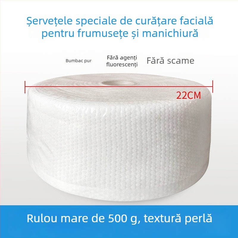 Role mare prosoape demachiante pentru față din bumbac 100% (bumbac 100%, 500 g, țesătură simplă, fire multiple, absorbție 0–5 s)