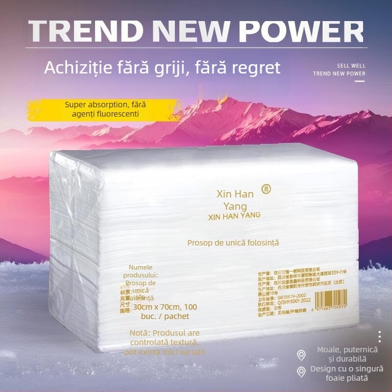 Prosoape de unică folosință pentru saloane de înfrumusețare, fibre de bambus, 60 g, 100 buc, fără scame