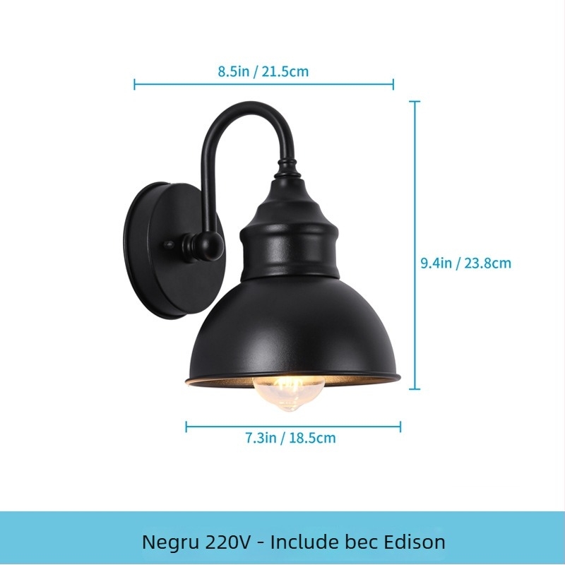 Lampa de perete pentru exterior - Carcasă din oțel artistic, IP65 impermeabilă, 110V, 1000 lm, 3000K, durată de viață 50.000 h