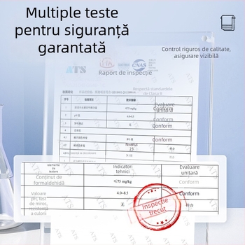 Prosoape de unică folosință pentru frizerii și saloane de înfrumusețare — Material: fibre din celuloză regenerată; Ingrediente principale: fibre din pulpă de lemn; Absorbție de apă: 0–5 s; Țesătură simplă