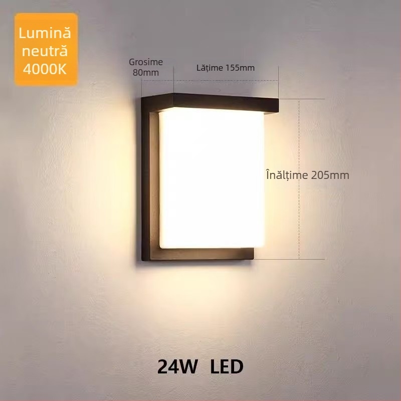 Lumină de perete exterior pentru intrare grădină – carcasă din aluminiu, Cree LED, 220V, IP66, durată de viață 5000 ore
