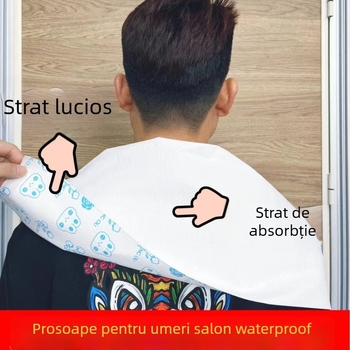 Prosop de unică folosință pentru salon de coafură, pernă impermeabilă pentru umăr, din fibre de lemn, 140 g, absorbție apă 0–5 s, posibilitate personalizare/logo