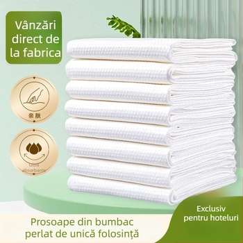 Prosoape de unică folosință cu model perlă pentru saloane și hoteluri, fibră de pulpă de lemn cu kapok, foarte absorbante (0-5 s), pachet la volum mare