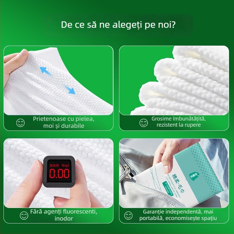 Prosoape de unică folosință cu model perlă pentru saloane și hoteluri, fibră de pulpă de lemn cu kapok, foarte absorbante (0-5 s), pachet la volum mare