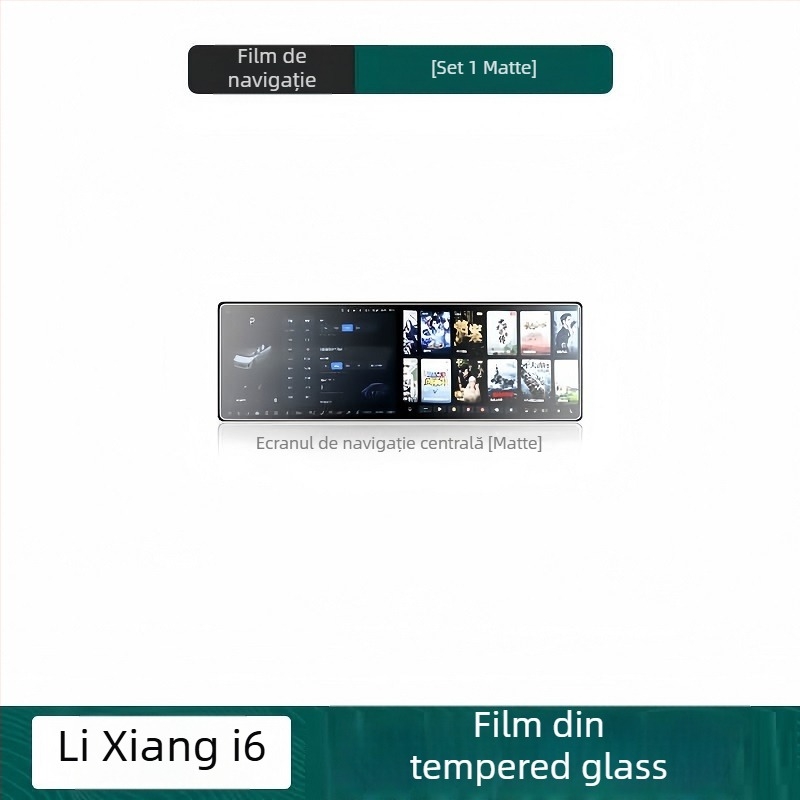 Protecție ecran din sticlă securizată pentru afișajul de navigație și clusterul de bord auto — formare dintr-o singură bucată, antiamprentare, compatibilitate universală.