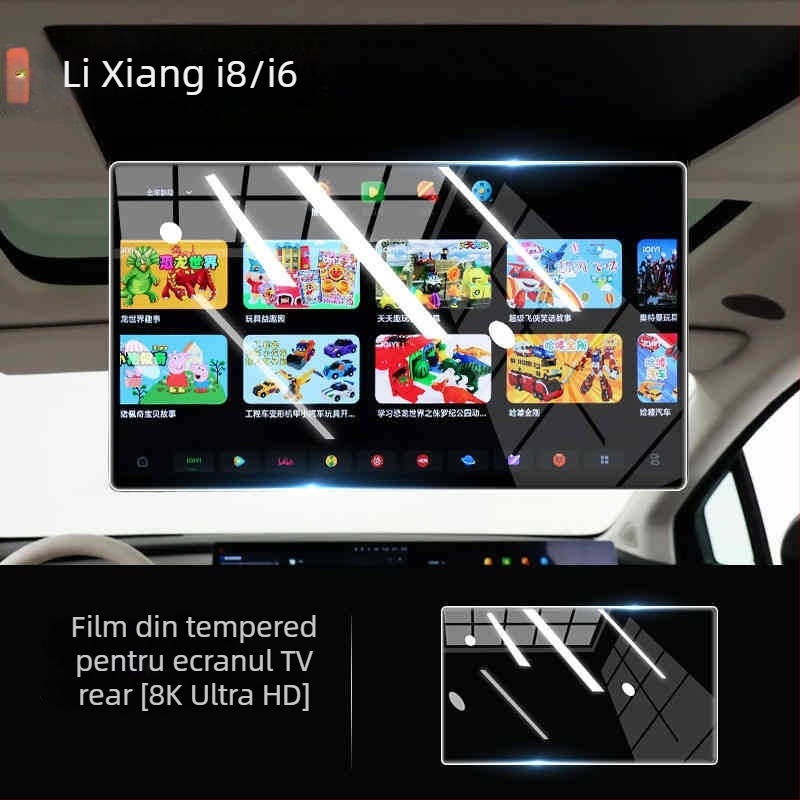 Protecție ecran din sticlă securizată pentru afișajul de navigație și clusterul de bord auto — formare dintr-o singură bucată, antiamprentare, compatibilitate universală.