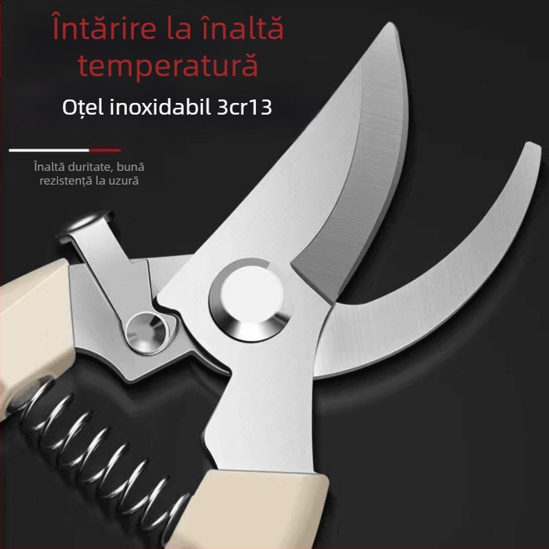 Foarfece de tăiat din oțel inoxidabil, cu posibilitatea de altoire, pentru ramuri și pomi fructiferi, marcă proprie