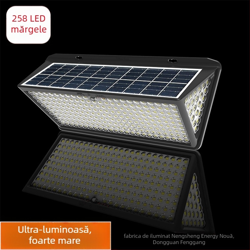 Lampa solară pentru perete exterior IP65, LED, 100 W, detectare radar, model NS158