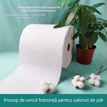 Șal de cap de unică folosință pentru salon, bumbac, 126 g, Jacquard, absorbție 0–5 secunde