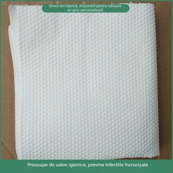 Prosop de unică folosință pentru salon de coafură, 100% bumbac, țesătură nețesută, model perlă, imprimare logo disponibil