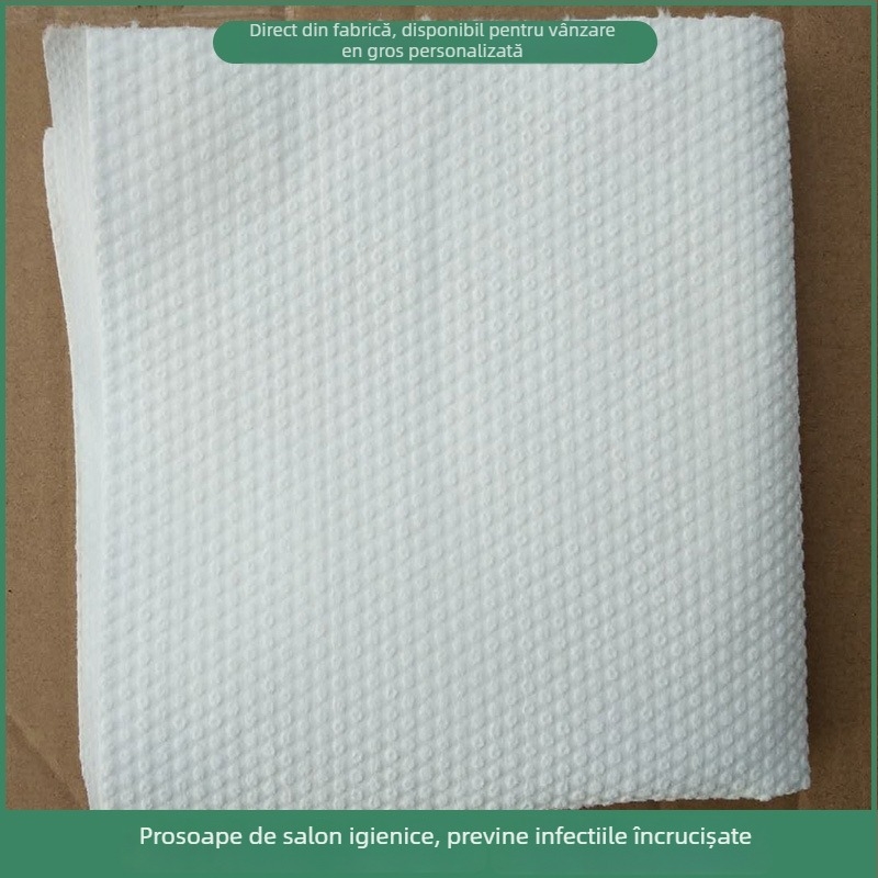 Prosop de unică folosință pentru salon de coafură, 100% bumbac, țesătură nețesută, model perlă, imprimare logo disponibil